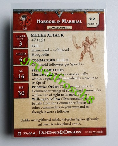 Hobgoblin marshal 33 c - ►33,